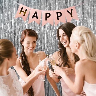 Foto 4 | Foto 4 | Cortina De Fondo Plateada Bomsi Para Decoración De Fiesta Paquete De 5 - Venta Internacional.