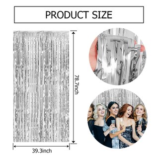 Foto 7 | Foto 7 | Cortina De Fondo Plateada Bomsi Para Decoración De Fiesta Paquete De 5 - Venta Internacional.