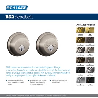 Foto 5 | Foto 5 | Cerradura Schlage B62n V716 Doble Cilindro Color Bronce - Venta Internacional.