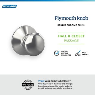 Foto 4 | Foto 4 | Pomo De Puerta Schlage F10 Ply 625 Plymouth Para Pasillo Y Armario Cromado Brillante - Venta Internacional.