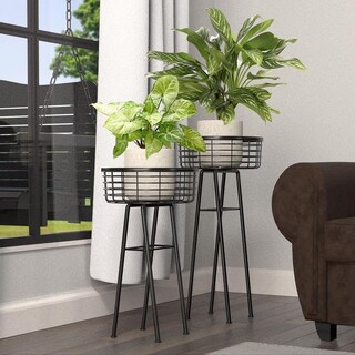 Foto 2 | Foto 2 | Soporte Para Plantas Panacea Redondo Negro Moderno De 20 Pulgadas - Venta Internacional.