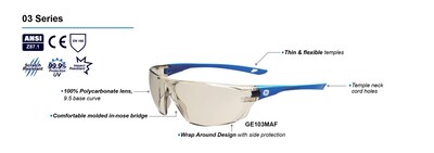 Foto 2 | Foto 2 | Gafas De Seguridad General Electric Serie 03 Antivaho Uv 99.9% - Venta Internacional.