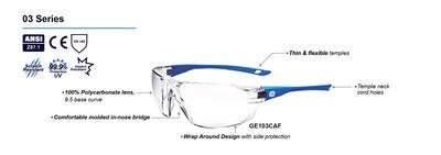 Foto 2 | Foto 2 | Gafas De Seguridad General Electric Serie 03 Antivaho Uv 99.9% - Venta Internacional.
