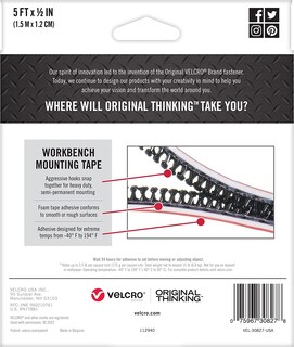 Foto 7 | Foto 7 | Cinta De Montaje Velcro Para Banco De Trabajo 3m X 1.2cm Con Cierre A Presión Negra - Venta Internacional.