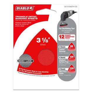 Foto 2 | Foto 2 | Láminas Abrasivas Diablo 9 5 Cm Triangulares Grano 80/120/220 Paquete De 12 - Venta Internacional.