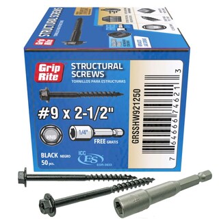 Foto 1 | Foto 1 | Tornillo Estructural Grip-rite Grsshw921250 #9 X 6 35 Cm 50ct - Venta Internacional.