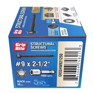 Foto 3 | Foto 3 | Tornillo Estructural Grip-rite Grsshw921250 #9 X 6 35 Cm 50ct - Venta Internacional.