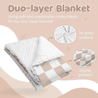 Foto 2 | Foto 2 | Manta Para Bebé Sandjest De Terciopelo Suave Con Cuadros 76x102 Cm Con Reverso Punteado - Venta Internacional.