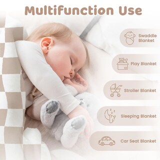 Foto 7 | Foto 7 | Manta Para Bebé Sandjest De Terciopelo Suave Con Cuadros 76x102 Cm Con Reverso Punteado - Venta Internacional.