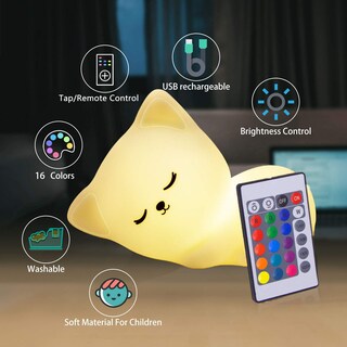 Foto 2 | Foto 2 | Lámpara Nocturna Yotozu Cat Lamp Kitty Con Mando A Distancia Usb - Venta Internacional.