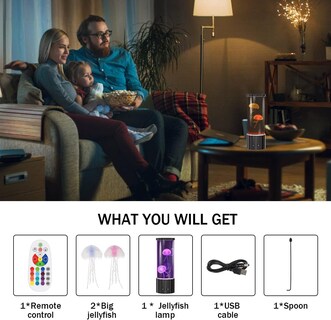 Foto 6 | Foto 6 | Lámpara De Mesa Kikilive Jellyfish Con Control Remoto De 17 Colores - Venta Internacional.