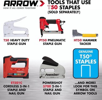 Foto 3 | Foto 3 | Pata Staples Arrow 508 Heavy Duty T50 De 1 27 Cm Corona De 0 95 Cm - Venta Internacional.