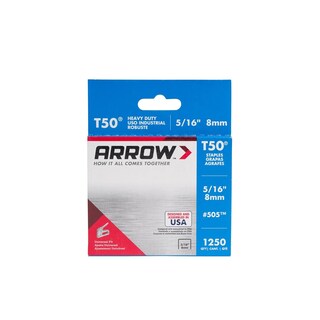 Foto 6 | Foto 6 | Staples Arrow Fastener 505 T50 Pata De 8 Mm Corona De 3/8 Pulgadas 1250 Unidades - Venta Internacional.