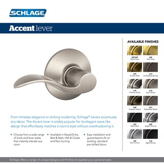 Foto 4 | Foto 4 | Palanca De Puerta Schlage F10 V Acc 619 Accent Hall & Closet - Venta Internacional.