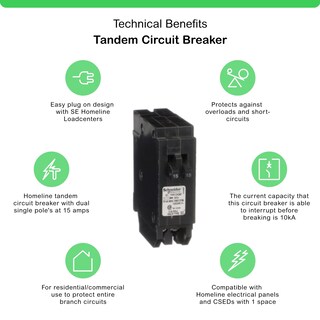 Foto 2 | Foto 2 | Disyuntor Schneider Electric Homt1515cp 2-15a Tándem - Venta Internacional.