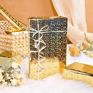 Foto 2 | Foto 2 | Papel De Envoltura Merture 43 Cm X 10 M Con Estrellas Holográficas Doradas - Venta Internacional.