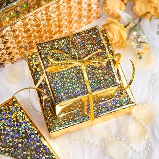 Foto 6 | Foto 6 | Papel De Envoltura Merture 43 Cm X 10 M Con Estrellas Holográficas Doradas - Venta Internacional.