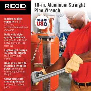 Foto 2 | Foto 2 | Llave De Tubo Ridgid 31100 Modelo 818 De Aluminio 45 Cm Fontanería - Venta Internacional.