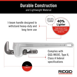 Foto 4 | Foto 4 | Llave De Tubo Ridgid 31100 Modelo 818 De Aluminio 45 Cm Fontanería - Venta Internacional.