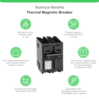 Foto 2 | Foto 2 | Disyuntor Schneider Electric Hom215cp De 15 Amperios Bipolar - Venta Internacional.