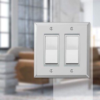 Foto 2 | Foto 2 | Placa De Pared Amerelle Mirror Double Rocker Espejo Transparente - Venta Internacional.