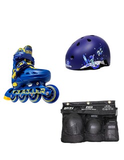 Foto 1 | Foto 1 | Combo De Patines Ajustables Casco Y Protecciones Speed Azul