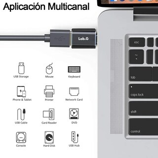 Foto 2 | Foto 2 | Adaptador Lab.g Otg Usb Tipo C a Usb 3.0 2 Piezas Negro