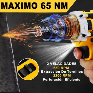 Foto 3 | Foto 3 | Taladro Atornillador Belug Alto Impacto Inalámbrico Con Baterías Amarillo