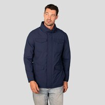 Chamarra Con Capucha Oculta Para Hombre Y Cuello Alto Greenlander Azul Marino