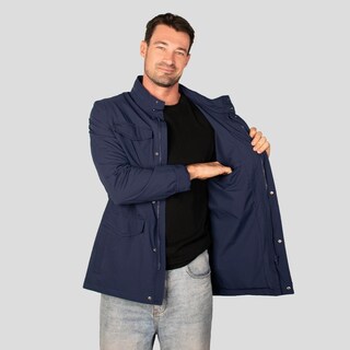 Foto 2 | Foto 2 | Chamarra Con Capucha Oculta Para Hombre Y Cuello Alto Greenlander Azul Marino