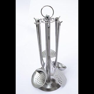 Foto 4 | Foto 4 | Juego de Utensilios de Acero Inoxidable con Soporte 7 Piezas