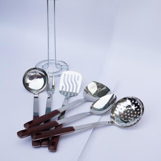 Foto 5 | Foto 5 | Juego De Utensilios 7 Piezas De Acero Inoxidable Con Mango De Plástico Y Soporte