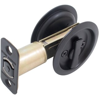 Foto 6 | Foto 6 | Cerradura Redonda Con Bolsillo Stone Harbor Privacy Color Negro Mate - Venta Internacional.