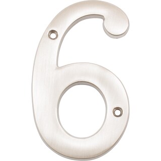 Foto 1 | Foto 1 | House Number 6 Stone Harbor Hardware Níquel Satinado 10 Cm - Venta Internacional.