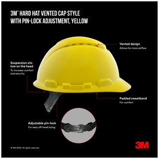 Foto 4 | Foto 4 | Casco 3m Chhyh1-v-12-dc Con Cierre De Pinlock Ventilado Amarillo - Venta Internacional.