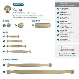 Foto 4 | Foto 4 | Pomo Para Armario Amerock Kane Color Champán Dorado 30 Mm 1 Paquete - Venta Internacional.
