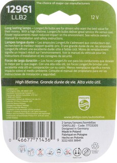 Foto 2 | Foto 2 | Bombilla De Vehículo Philips 12961llb2 Longerlife - Venta Internacional.