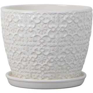 Foto 1 | Foto 1 | Maceta Trendspot De Cerámica Blanca Mediterránea De 17 27 X 20 32 Cm - Venta Internacional.