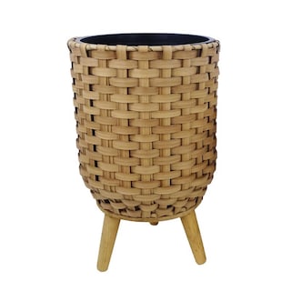 Foto 1 | Foto 1 | Cesta Alpina De Mimbre De Plástico Para Plantas Color Beige Y Negro 30 X 30 X 38 Cm - Venta Internacional.