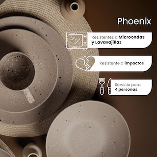Foto 6 | Foto 6 | Vajilla 16 Piezas Phoenix Chefmaker