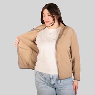 Foto 3 | Foto 3 | Chamarra Fleece Plus Size Para Mujer Con Cuello Alto Y Bolsillos Greenlander Cafe