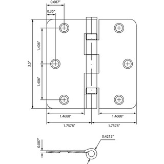 Foto 4 | Foto 4 | Bisagras Para Puerta Stone Harbor Hardware 9 Cm Cromo Pulido Paquete De 3 - Venta Internacional.