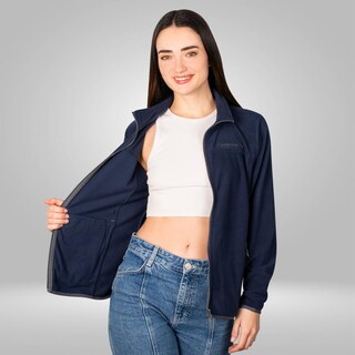 Foto 4 | Foto 4 | Chamarra De Fleece Para Mujer Con Cuello Alto Y Bolsillos Greenlander Azul Marino