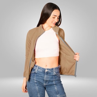 Foto 3 | Foto 3 | Chamarra De Fleece Para Mujer Con Cuello Alto Y Bolsillos Greenlander Beige