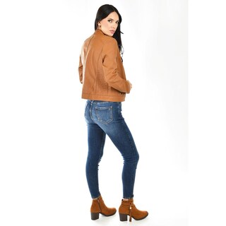 Foto 3 | Foto 3 | Chamarra Estilo Biker Roman Fashion /juvenil 7370 (camel) Cafe