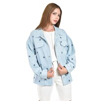 Sobrecamisa De Gamuza Con Estrellas Roman Fashion /juvenil 14426 (azul Cielo) Azul Cielo