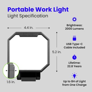 Foto 2 | Foto 2 | Luz De Trabajo Led Portátil Feit Electric 2000 Lúmenes 360° Color Rojo - Venta Internacional.
