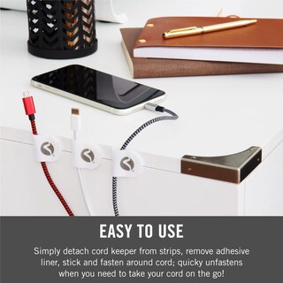 Foto 4 | Foto 4 | Adhesivo Extraíble Para Sujetacables Marca Velcro Cord Keepers Paquete De 5 - Venta Internacional.