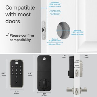 Foto 6 | Foto 6 | Cerradura Deadbolt Para Puerta Delantera Yale Yed210-nr-619 Níquel Satinado - Venta Internacional.