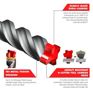 Foto 5 | Foto 5 | Broca Diablo Dmamx1090 Sds-max 16 Mm X 33 Cm 4 Cortadores - Venta Internacional.